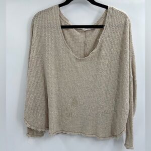 Urban outfitters Out from Under Slouchy Thermal Shirt Waffle beige Knit small